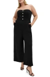 City Chic Alexi Strapless Jumpsuit In Black