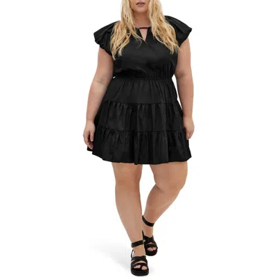 City Chic Alina Fit & Flare Minidress In Black