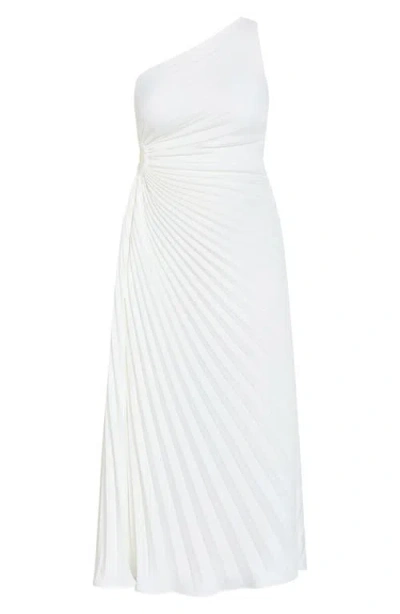 City Chic Aliza One-shoulder Dress In White