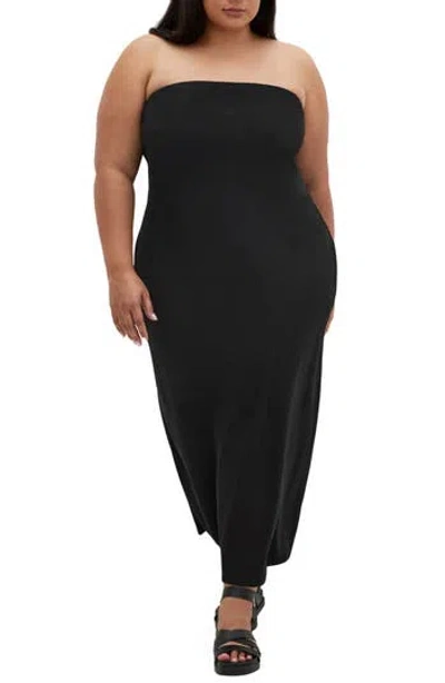 City Chic Amari Strapless Maxi Dress In Black