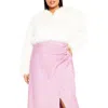 City Chic Angelica Faux Fur Crop Jacket In Oat