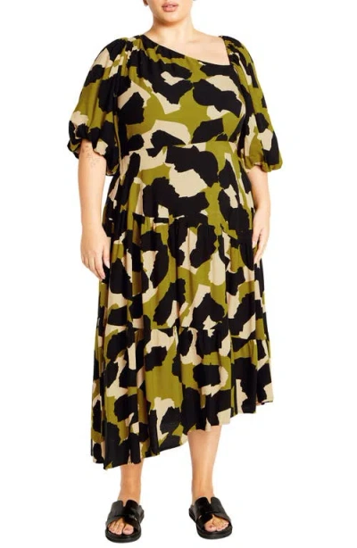 City Chic Aria Dress In Downtown