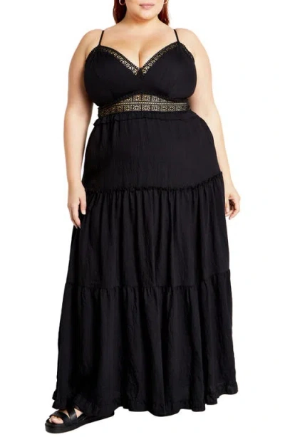City Chic Aura Maxi Dress In Black