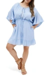 City Chic Ayanna Woven Dress In Blue
