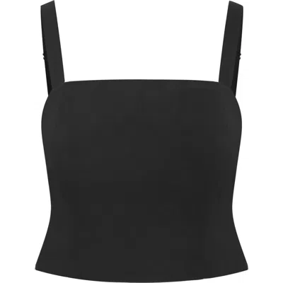 City Chic Bianka Sleeveless Crop Top In Black