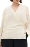 City Chic Binsley Wrap Top In Honey