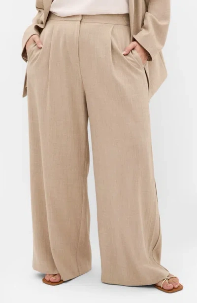 City Chic Blakely Wide Leg Pants In Brown