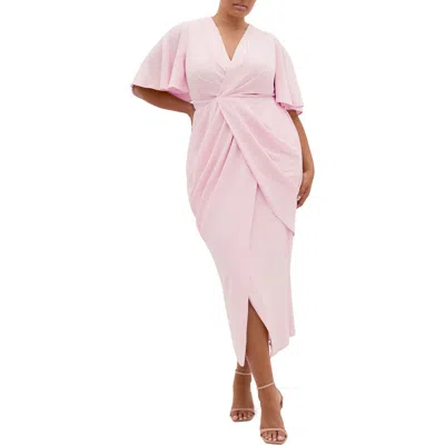 City Chic Braelynn High-low Maxi Dress In Pink