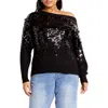 City Chic Braylin Embellished Sweater In Black