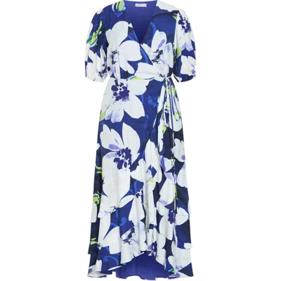 City Chic Bri Floral Midi Dress In White