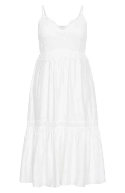 City Chic Brielle Lace Trim Maxi Sundress