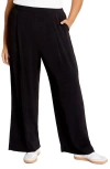 City Chic Brigitta Pull-on Wide Leg Pants In Black