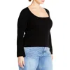 City Chic Brooklyn Rib Sweater In Black