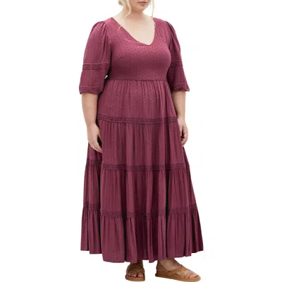 City Chic Brooklynn Tiered Maxi Dress In Brown