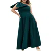 City Chic Captivate Bow One-shoulder A-line Gown In Blue