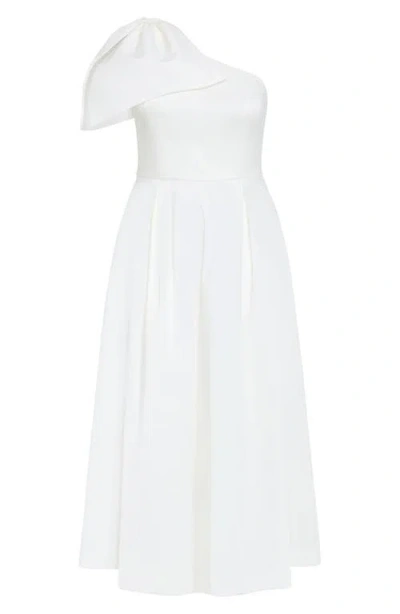 City Chic Captivated One Shoulder Maxi Dress In White