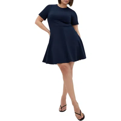 City Chic Cariline Fit & Flare Dress In Navy