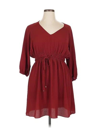 Pre-owned City Chic Casual Dress In Burgundy