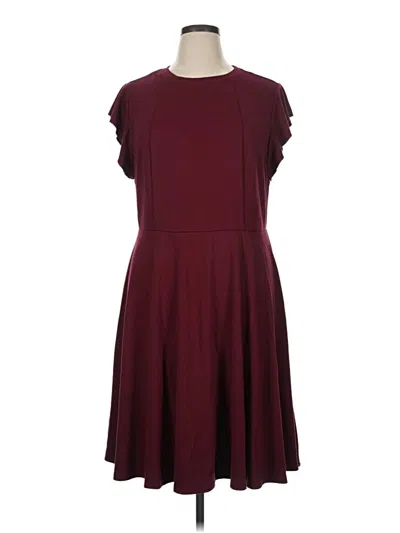 Pre-owned City Chic Casual Dress In Burgundy
