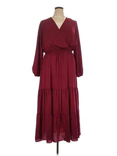 Pre-owned City Chic Casual Dress In Burgundy
