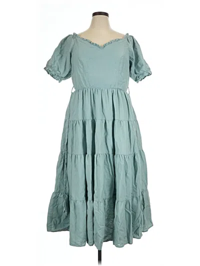Pre-owned City Chic Casual Dress In Teal