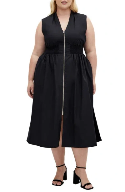 City Chic Cece Sleeveless A-line Dress In Black