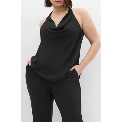 City Chic Chloe Cowl Neck Top In Black