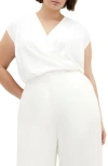 City Chic Ciara Crepe Top In Ivory