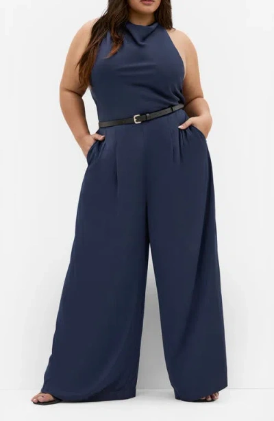 City Chic Clara Wide Leg Jumpsuit In Multi