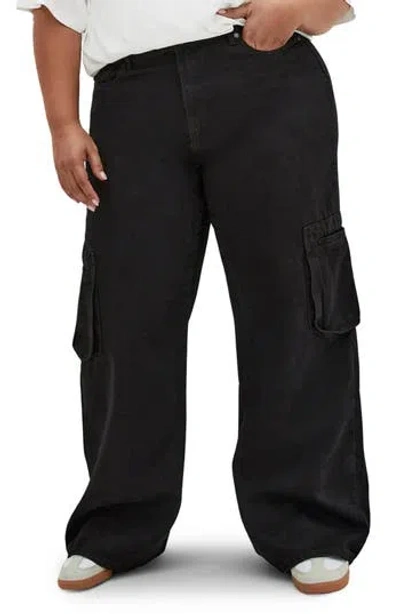 City Chic Clarence Cargo Pants In Black