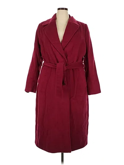 Pre-owned City Chic Coat In Burgundy