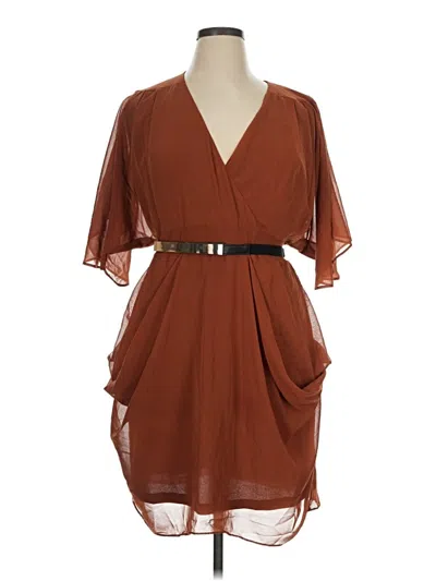 Pre-owned City Chic Cocktail Dress In Brown