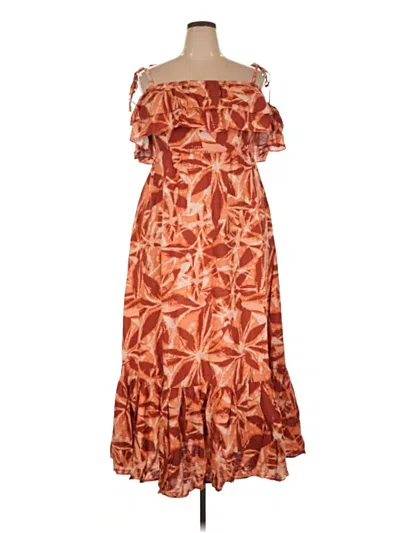 Pre-owned City Chic Cocktail Dress In Brown