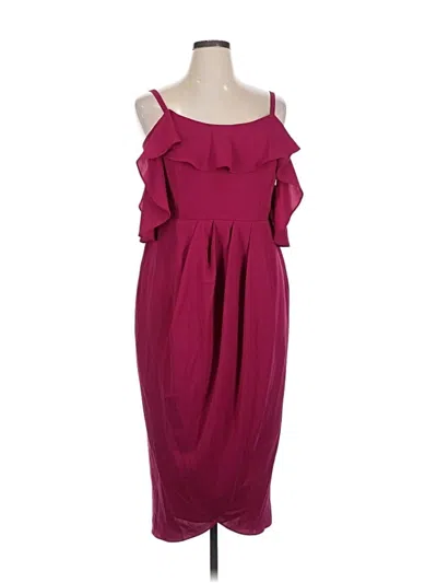 City Chic Cocktail Dress In Burgundy