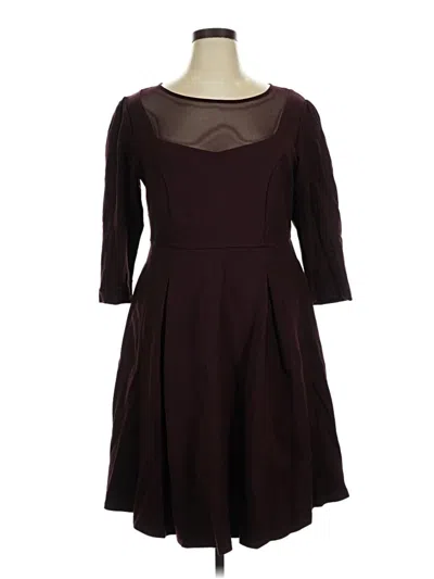 City Chic Cocktail Dress In Burgundy