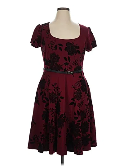 Pre-owned City Chic Cocktail Dress In Burgundy