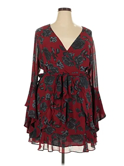 Pre-owned City Chic Cocktail Dress In Burgundy