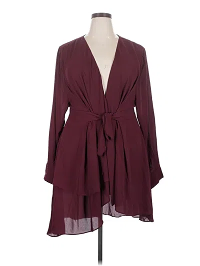 Pre-owned City Chic Cocktail Dress In Burgundy