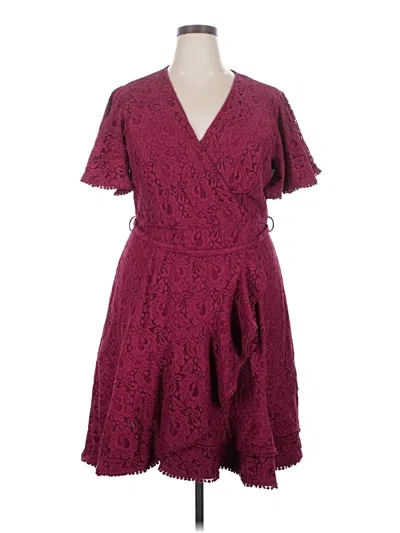 Pre-owned City Chic Cocktail Dress In Burgundy