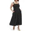 City Chic Collins Maxi Sundress In Black Spot
