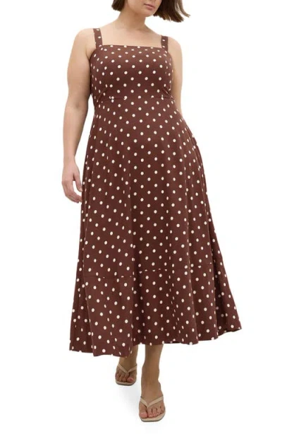 City Chic Collins Print Maxi Dress In Brown