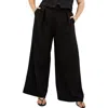 City Chic Dee Front Pleat Wide Leg Pants In Black