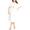 City Chic Delilah Flutter Sleeve Denim Midi Dress In Ivory