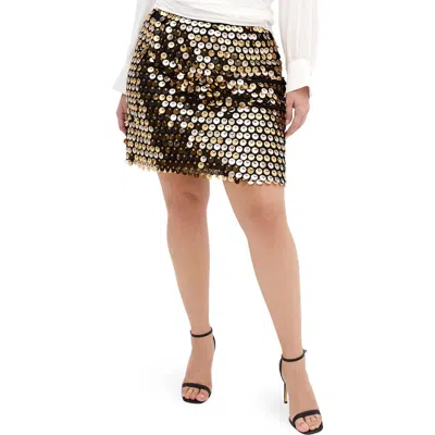 City Chic Disco Paillette Miniskirt
