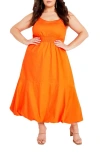 City Chic Dress Eliza In Orange Fizz