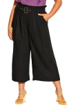 CITY CHIC EASY CROP BELTED PANTS