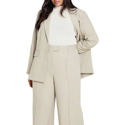 City Chic Elia Notch Lapel Stretch Blazer In Gray