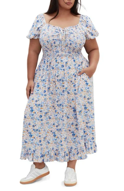 City Chic Emie Print Midi Dress In Multi