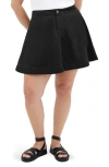 City Chic Flared Denim Skirt In Black
