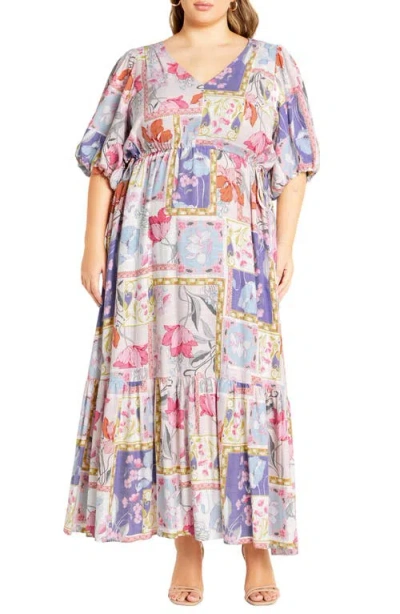 City Chic Flirtini Floral Print Maxi Dress